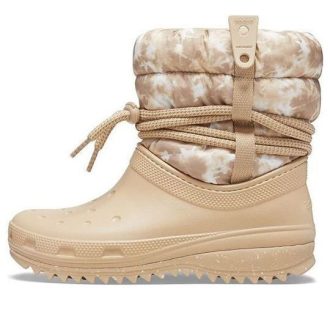Bottes Crocs Classic Neo Puff Luxe (femmes) « Beige Blanc » 207312-2E9
