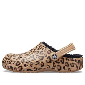 Chaussons Crocs Baya doublés à imprimé léopard 205975-98R
