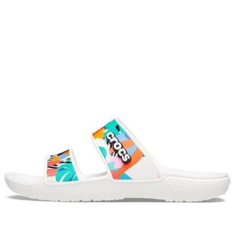 Chaussons Crocs Classic Clog Cozy unisexes blancs multicolores « Blanc » 207856-94S