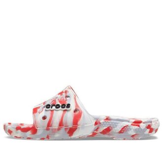 Chaussons Crocs Classic Clog Marble Beach unisexes rouges et blancs « Rouge et blanc » 206879-884