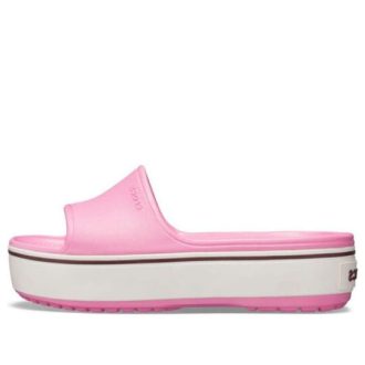 Chaussons Crocs Crocband Platform Slide à semelle épaisse, roses, 205631-6QF