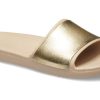 Chaussons Crocs Sloane Shine Low Slide minimalistes et décontractés, couleur marron et or, 206921-212