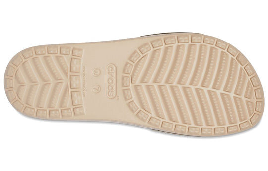Chaussons Crocs Sloane Shine Low Slide minimalistes et décontractés, couleur marron et or, 206921-212