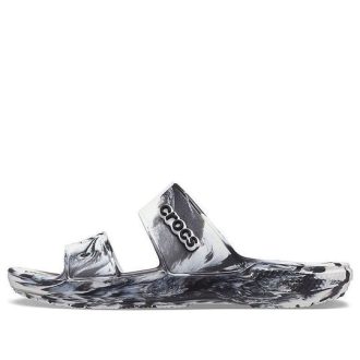 Chaussons de sport Crocs Classic Clog Marble Beach unisexes, blanc et noir, 207701-103