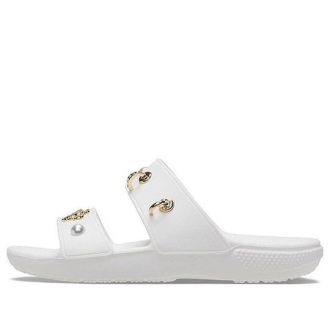 Chaussons de sport Crocs (femmes) à semelle souple et talon plat, blancs, 207387-103