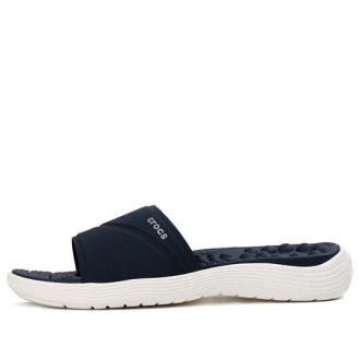 Chaussons plats et confortables Crocs Reviva (femmes) bleu foncé 205474-462
