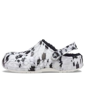 Chaussons unisexes Crocs Baya doublés en polaire, blanc et gris, 205975-10M