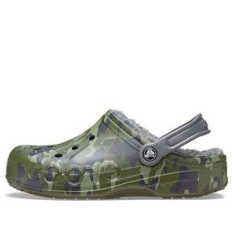Chaussons unisexes Crocs Baya doublés, imprimés camouflage, doublure polaire, 205975-97G