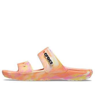 Chaussons unisexes Crocs Classic Clog Marble Beach, rouges et multicolores, « Rouge » 207701-83F
