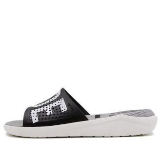 Chaussons unisexes noirs Crocs LiteRide LOGO « Noir et blanc » 205562-066