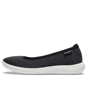 Chaussures basses respirantes et confortables Crocs Reviva pour femme, style sport décontracté, noir et blanc, 205880-066