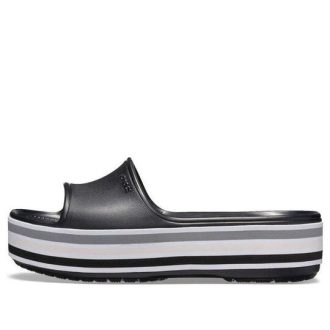 Claquettes Crocs Crocband à plateforme « Noir, gris, blanc » 205693-001