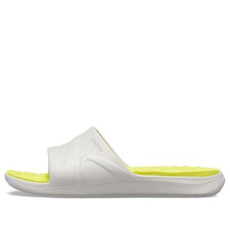 Claquettes Crocs Reviva à brides larges et bout rond « Jaune et blanc » 205546-1CC