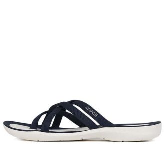 Claquettes de plage et de piscine Crocs (femmes) « Bleu foncé et blanc » 205479-462