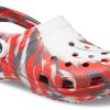 Crocs Classic Clog Marble Beach Sports Sandales unisexes rouges et blanches « Rouge et blanc » 206867-884