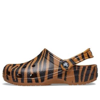 Crocs Classic Clog Sandales jaunes à imprimé animal et rayures tigrées 206676-2ZF