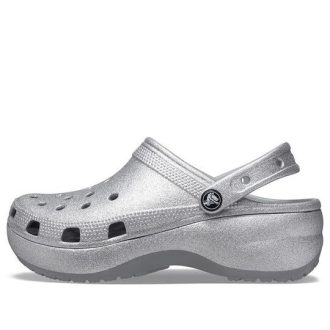 Crocs (Femme) Sabot à plateforme classique pailleté « Argent » 207241-040