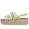 Crocs (Femmes) Brooklyn Low Wedges à lanières « Bone » 206751-2Y2