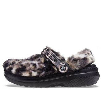 Crocs (femmes) Classic Fur Sure « Doublure Animal Oreo » 207303-0C4