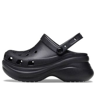 Crocs (Femmes) Petites sandales rétro Whale Crocs à semelle épaisse noires 206302-001