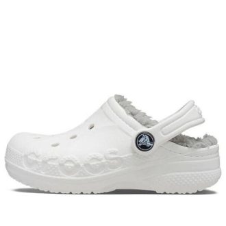 Crocs (PS) Classic Baya, sabots doublés « Blanc Gris » 207500-11H