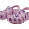 Crocs (PS) Sabots classiques à motif papillon, sandales d&rsquo;extérieur à talon plat, sandales de sport roses 206414-6GD