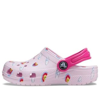 Crocs (TD) Sabots classiques à imprimé graphique « Rose » 207321-6GD