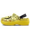 Crocs (WMNS) X Smiley Classic Clog Sandales à semelle épaisse avec visage souriant et nuages  Jaune Noir 207233-90H