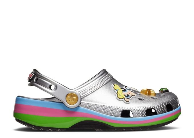 Les Powerpuff Girls x Classic Clog Kids « Argent métallique »