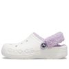 Sabot Crocs Classic Baya doublé à brides pelucheuses « Blanc Lila » 206633-577