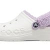 Sabot Crocs Classic Baya doublé à brides pelucheuses « Blanc Lila » 206633-577