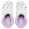 Sabot Crocs Classic Baya doublé à brides pelucheuses « Blanc Lila » 206633-577