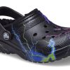 Sabot Crocs (GS) Classic à doublure duveteuse « Black Lightning » 207322-0C4