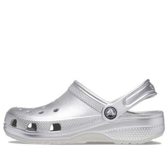 Sabot métallique classique Crocs (PS) « Argent métallisé » 209196-0P1