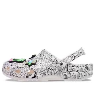 Sabots classiques Crocs x Steven Harrington « Quickstrike – Blanc et noir » 208145-103