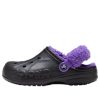 Sabots Crocs Baya doublés à brides duveteuses « Noir/Violet » 20663309V