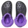 Sabots Crocs Baya doublés à brides duveteuses « Noir/Violet » 20663309V