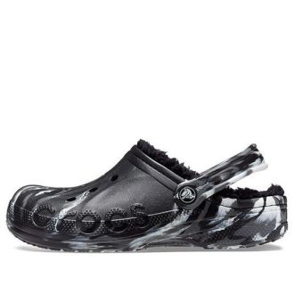 Sabots Crocs Baya doublés marbrés « Noir Argent » 208333-0C4