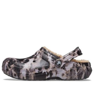 Sabots Crocs Classic doublés, teintes blanchies, « Noir, blanc, beige » 207299-001