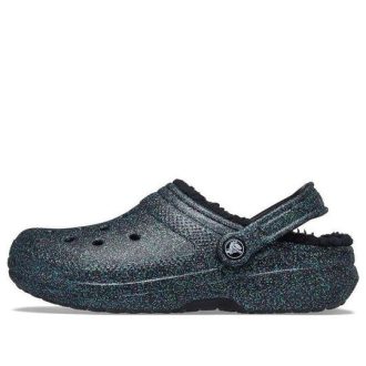 Sabots Crocs Classic Glitter doublés noirs (femmes) « Ciel étoilé » 205842-9BD
