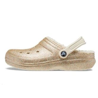 Sabots Crocs Classic à paillettes « Doré et blanc » 205842-93S