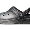 Sabots Crocs Classic à paillettes « Noir Argent » 205842-067
