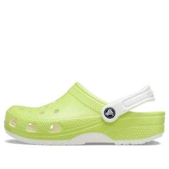 Sabots Crocs Classic phosphorescents « Vert citron blanc » 209101-3UH