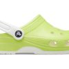 Sabots Crocs Classic phosphorescents « Vert citron blanc » 209101-3UH