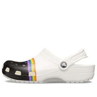 Sabots Crocs Classic Rainbow Pride « Blanc Noir » 205971-94S