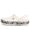 Sabots Crocs Crocband imprimé serpent « Blanc Noir » 206380-13T