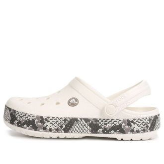 Sabots Crocs Crocband imprimé serpent « Blanc Noir » 206380-13T