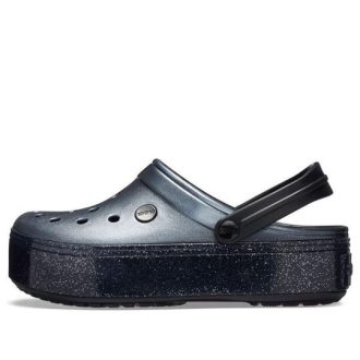 Sabots Crocs Crocband à plateforme métallisée « Noir » 205912-002