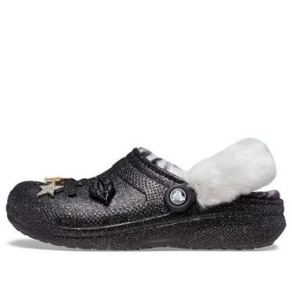 Sabots Crocs Disco Classic à paillettes et doublure « Noir et blanc » 208075-0ZS