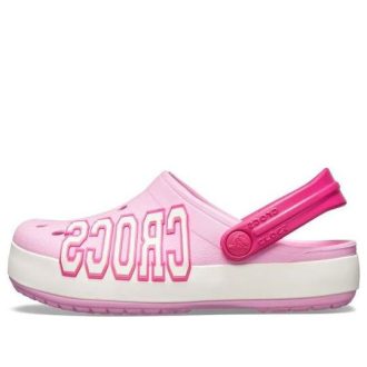 Sabots Crocs (GS) avec logo Crocband « Rose et blanc » 205533-6I2